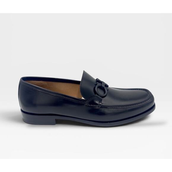 Ferragamo Rolo Gancini Black Calf Leather Loafers Men’s 11.5/ US 12.5 main image 7